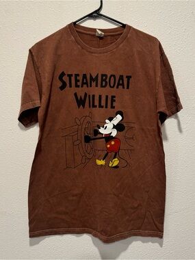 Disney "Steamboat Willie" Mickey Mouse Shirt Vintage Style Graphic Tee